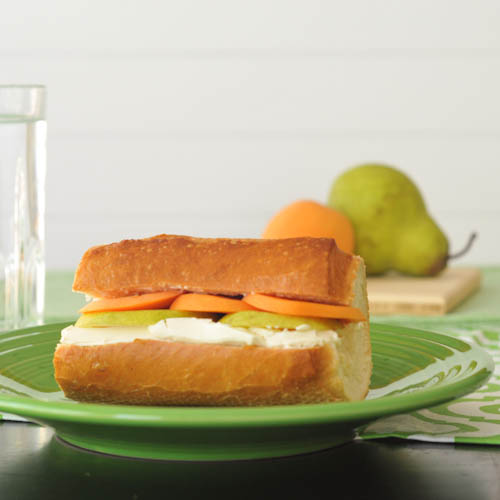 apricot pear brie sandwich