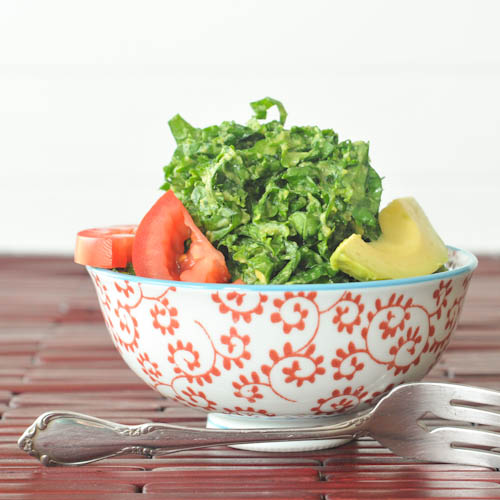 lemon avocado kale chiffonade