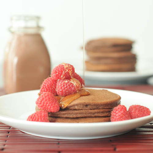 double rich chocolate pancakes
