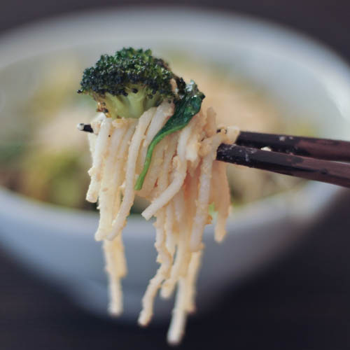 gingered udon with roasted broccoli
